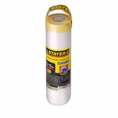 Пленка STAYER "PROFI" защитная с клейкой лентой "МАСКЕР", HDPE, 10 мкм, 2,1 х 15 м