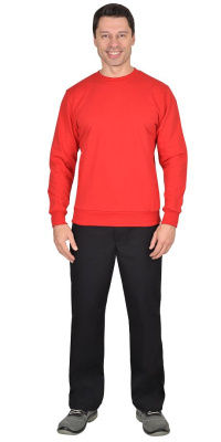 Толстовка-футер дл. рукава красная, рукав с манжетом, пл.240 г/кв.м. р.2XL(54), в уп.40шт, за шт.