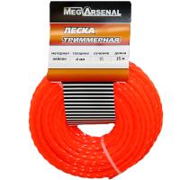 Леска триммерная MegArsenal d4.0 скрученный квадрат L15