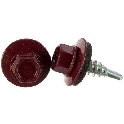 Саморез кров. сверло 4,8х35 RAL 3005 винно-красный