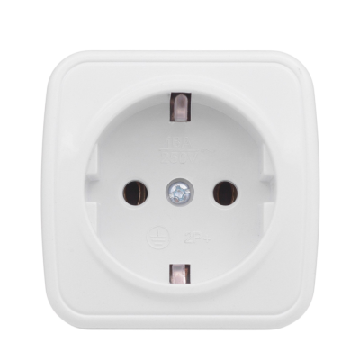 Розетка 1-местная ОП 16А с за землением белая Basic