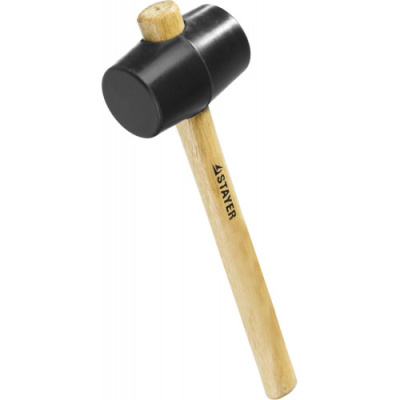 Киянка резиновая черная, 225 г, 45 мм, деревянная рукоятка