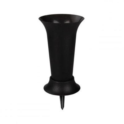 Вазон под срезку с колышком 3л черный d19см/12
