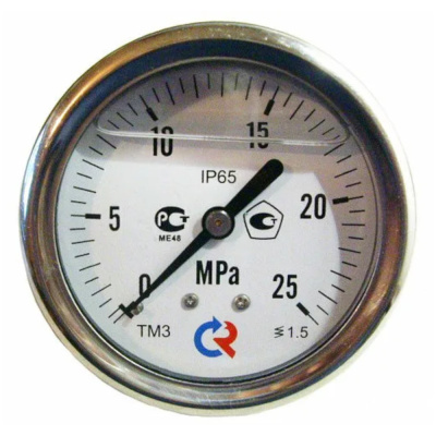 Манометр ТМ-320T.00 (0...25 МРа) М12х1,5. класс точности -1,5 (с глицерином) РОСМА