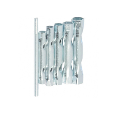 Набор ключей-трубок торцевых, 8 х 17 мм, вороток, оцинкованные, 6 шт.// SPARTA