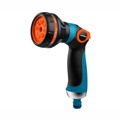 Пистолет поливочный двухкомпонентный с регулятором напора GRINDA PROLine S-8, 8 режимов, 