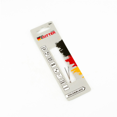 Сверло по металлу Ritter EC  1,0 мм (HSS-G M2 Gold&Black) DIN 338 RN (2 шт в блистере) (1000/250/1)