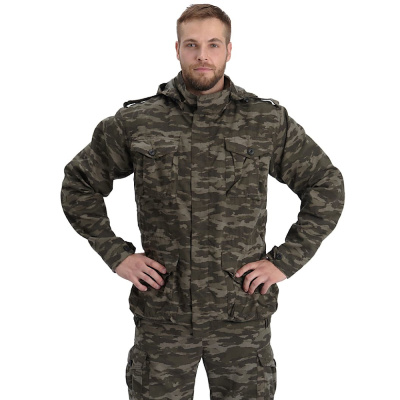 Костюм "КАПРАЛ" куртка/брюки, кмф. "Флора серый", ткань: Твил Пич 210 44-46, 170-176