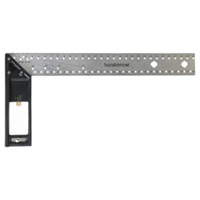 Угольник разметочный, 300мм, выдвижной упор, чертилка, hanskonner HK2020-11-300 