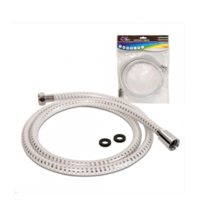 Шланг для душа виниловый 1/2"х1/2" имп./кон. хром/прозрачный 160 см