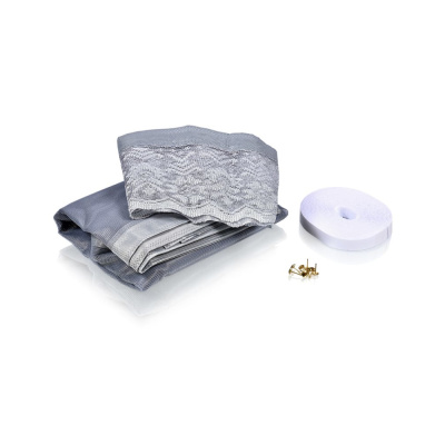 Сетка-штора на дверь ПРОТИВОМОСКИТНАЯ с магнитами и крепежом, 45*210 см 2шт. в уп. /20