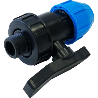 Кран обжим. ПНД Ф25 х3/4 наруж. KEXING