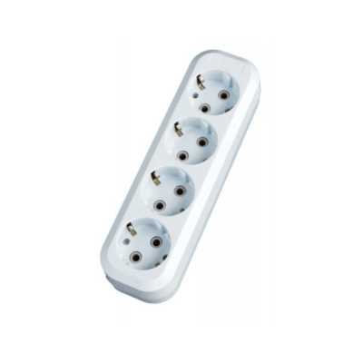 Колодка 4 гнезда с заземлением 16А Эксперт