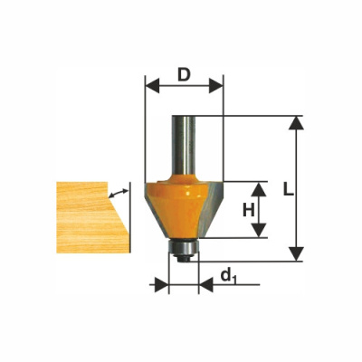 Фреза кромочная конусная ф30,2х13мм 45гр." хв 8мм