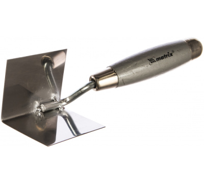 Мастерок "MATRIX" 80х60х60мм для внутрн. углов из нерж. стали с дер. ручкой