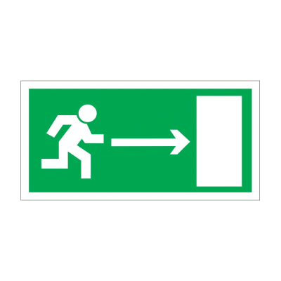 Е03 Направление к эвакуационному выходу направо (Пленка, 150х300мм)