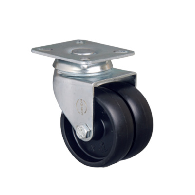 Колесо аппаратное сдвоенное поворотное  75 мм ( ET01 MKM 75 ), диск-полипропилен черное