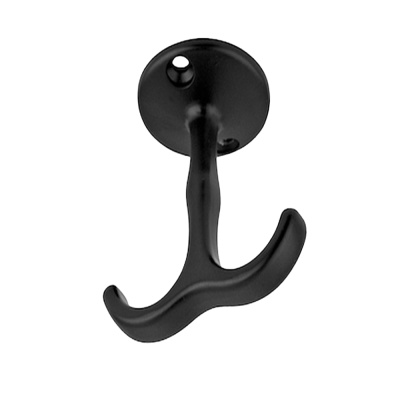 Крючок двухрожковый черный матовый HK.05.BLM
