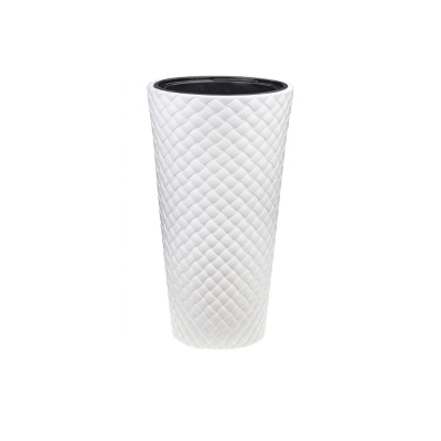 Кашпо РОТАНГ  D340мм H 630мм 9/42л со вставкой (Белый)