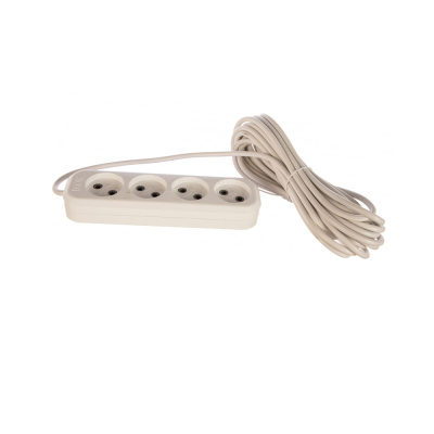 Удлинитель сетевой LUX У4-0-07 4-местный б/заз., 250В 10А, 7 м