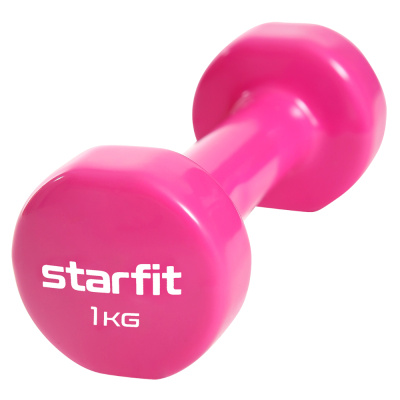 Гантель виниловая STARFIT DB-101 1 кг, розовый