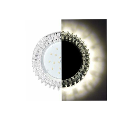 Светильник Стекло Круг проз.стразы Гребенка подсветка 4К Хром-зерк.38*126 SK53RCEFB Ecola GX53 
