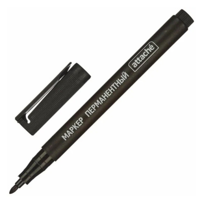 Маркер перманентный ATTACHE черный 1 мм.