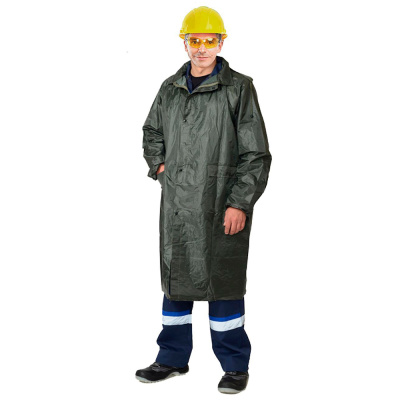Плащ нейлоновый с ПВХ влагозащитный, зеленый 1/25 (XL)