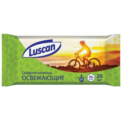 Салфетки влажные Luscan освежающие 20шт/уп