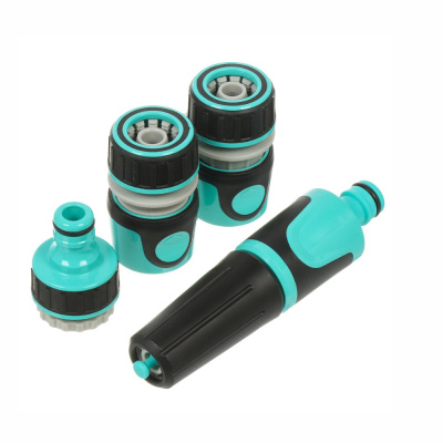 Набор насадок 4 предмета, для шлангов, базовый, штуцер, конектор, переходник, Kalipso, DY8025