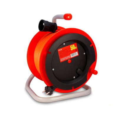 Удлинитель силовой на катушке LUX К1-О-50 ПВС 2*0,75 50м выносная розетка б/з