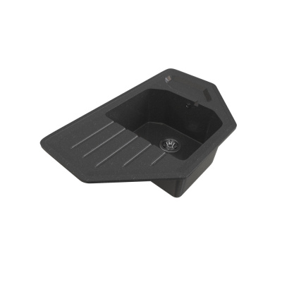 Мойка ML-GMS17 СТАНДАРТ угловая с крылом, черный (308), 780*485*190мм