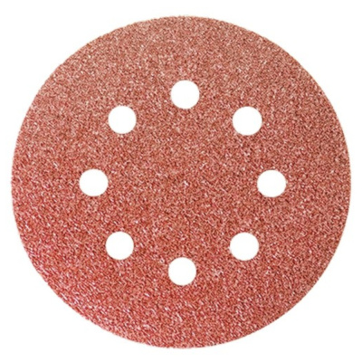 Круг абразивный на ворсовой подложке под "липучку", перфорированный, P 36, 125 мм, 5 шт.// Matrix