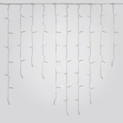 Бахрома светодиодная с контроллером3 м. 200 светодиодов. Теплый белый свет. Провод прозрачный. TM Un