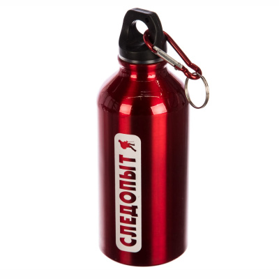 Бутылка питьевая "СЛЕДОПЫТ", алюм., с карабином, 400 мл/60/