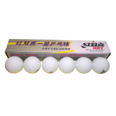 Мячи DHS 1 звезда, 6шт, белые бесшовные G136А