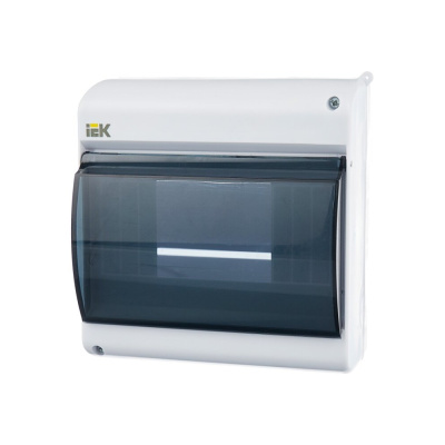 Щит распределительный навесной ЩРн-П-6 IP30 пластиковый белый, прозрачная дверь КМПн 2/6