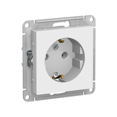 Розетка ATLASDESIGN c заземлением 16А механизм белый