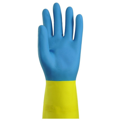 Перчатки общехозяйственные БИКОЛОР сине-желтые (L)