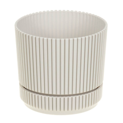 Кашпо СТРИП D140мм 1,3л с подставкой (Кремовый)