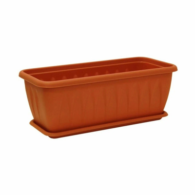 Балконный ящик 400х150х185мм с поддоном (Терракотовый)