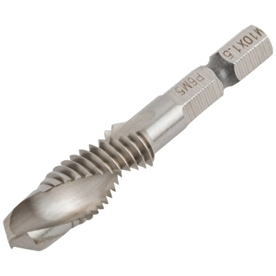 Сверло-метчик комбинированное метрическое, быстрорежущая Р6М5, М10х1,5мм 26/59 мм