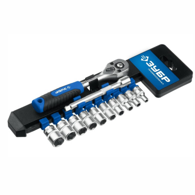 Набор торцовых головок ЗУБР 12 предм. Серия Профессионал.