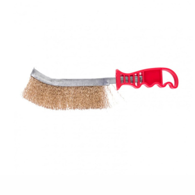 Щетка металлическая латунированная, пластиковая ручка// Matrix