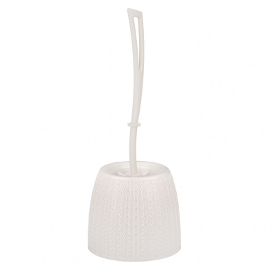 Набор туалетный "ВЯЗАНОЕ ПЛЕТЕНИЕ" ерш с подставкой бежевый "АЛЬТЕРНАТИВА"(1/20) М6886