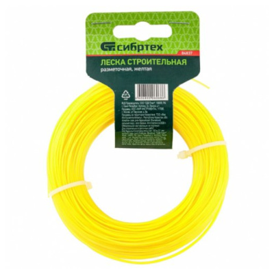 Леска строительная, 100 м, D 1 мм, цвет желтый// Сибртех