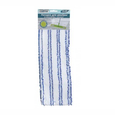 Насадка для швабры МОП плоская,микрофибра/шенилл,13*43см,карманы,E1M CELLTIX