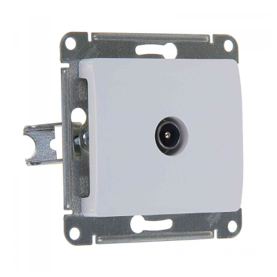 Розетка телевизионная TV одиночная в рамку 1дБ белая GLOSSA  Розетка телевизионная TV одиночная в рамку 1дБ белая GLOSSA