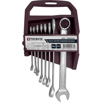 Набор ключей комбинированных на пластиковом держателе 8-19мм,8 предметов