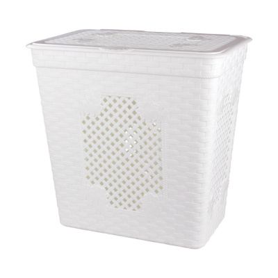 Корзина для белья прямоуг. 85 л "плетенка люкс" (белый) (1/4) "альтернатива" м3405